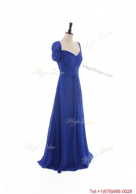 Gorgeous Empire Sweetheart Cap Sleeves Prom Dresses with Ruching