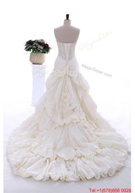 Great Beautiful Beading Wedding Gowns with Court Train