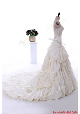 Great Beautiful Beading Wedding Gowns with Court Train