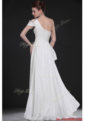 Great Remarkable One Shoulder Beading Long Wedding Dresses