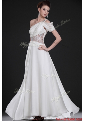 Great Remarkable One Shoulder Beading Long Wedding Dresses