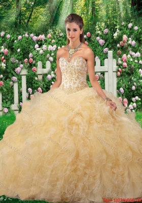 Luxurious Ball Gown 2016 Quinceanera Gowns in Champagne