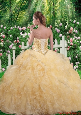 Luxurious Ball Gown 2016 Quinceanera Gowns in Champagne