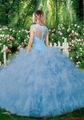 Luxurious Ball Gown Beading Quinceanera Dresses with Cap Sleeves