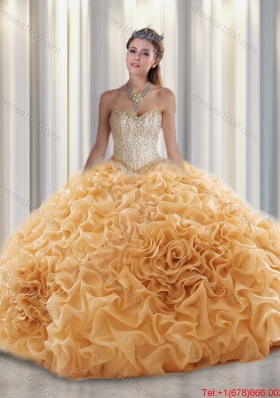 Luxurious Ball Gown Sweetheart Beading Quinceanera Dresses with Brush Train