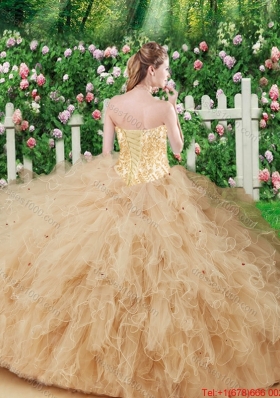 Luxurious Sweetheart Beading Quinceanera Dresses in Champagne