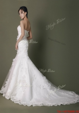 Perfect Brand New Beading Lace Wedding Dresses with Court Train