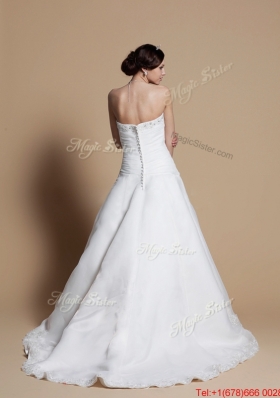 Pretty 2016 A Line Wedding Dresses with Beading and Appliques