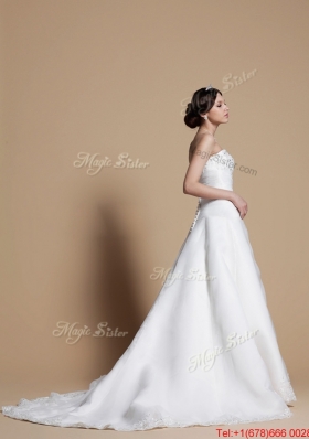 Pretty 2016 A Line Wedding Dresses with Beading and Appliques