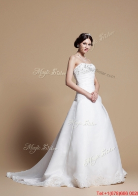 Pretty 2016 A Line Wedding Dresses with Beading and Appliques