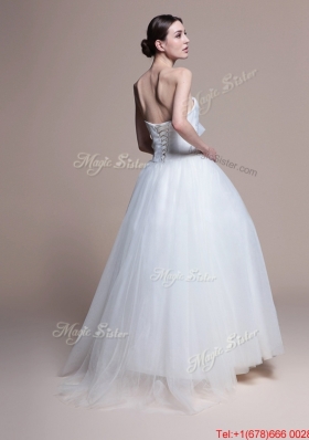 Pretty 2016 Custom Made A Line Sweetheart Wedding Dresses with Ruching