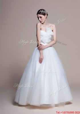 Pretty 2016 Custom Made A Line Sweetheart Wedding Dresses with Ruching