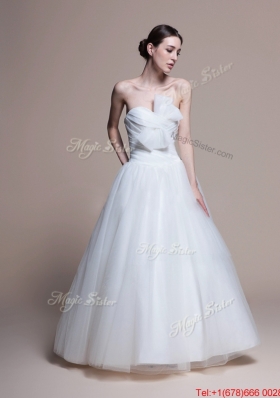 Pretty 2016 Custom Made A Line Sweetheart Wedding Dresses with Ruching