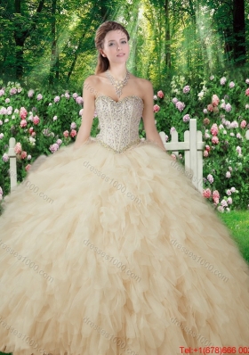 Pretty Ball Gowns Beading and Ruffles Sweet 16 Dresses