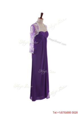 Pretty Empire Strapless Prom Dresses with Ruching in Eggplant Purple for 2016