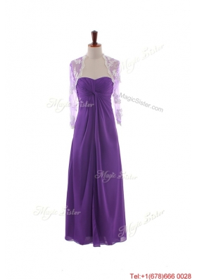 Pretty Empire Strapless Prom Dresses with Ruching in Eggplant Purple for 2016