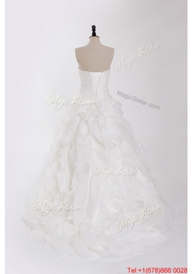 Pretty New Style Ruffles Wedding Dresses with Brush Train