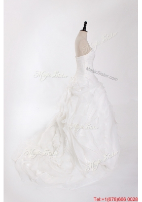 Pretty New Style Ruffles Wedding Dresses with Brush Train