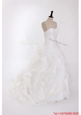 Pretty New Style Ruffles Wedding Dresses with Brush Train