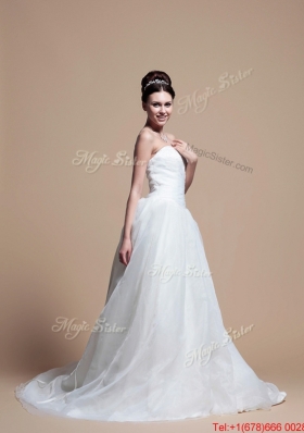 Pretty Perfect A Line Strapless Wedding Dresses with Beading in 2016