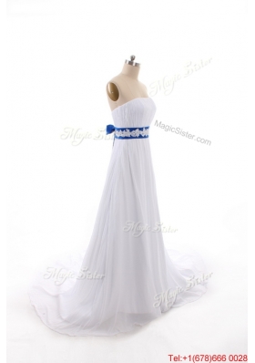 Pretty Perfect Empire Strapless Wedding Dresses with Belt and Bowknot