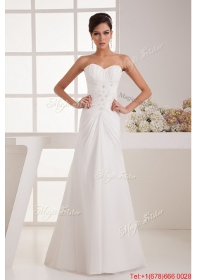 Pretty Remarkable Beading White Wedding Dress with Court Train for 2016