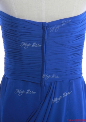 Vintage Hand Made Flowers and Ruching Short Prom Dresses in Royal Blue