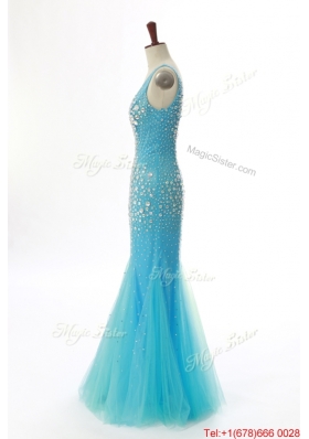 Vintage Mermaid V Neck Backless Beading Long Prom Dresses for 2016