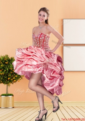 2015 New Style Sweetheart Dama Dresses with Beading and Pick Ups