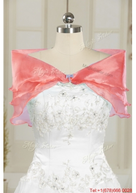 2015 Remarkable Beading Mini Length Dama Dresses in Coral Red