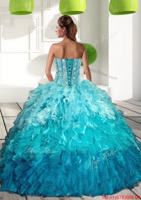 2015 Sweetheart Multi Color Elegant Quinceanera Dresses with Ruffles and Beading