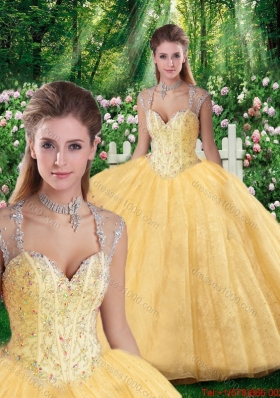 2016 Cheap Ball Gown Beading and Appliques Sweet 16 Dresses