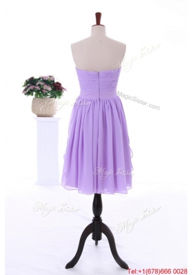 2016 Custom Made Empire Prom Dresses with Ruching in Lavender