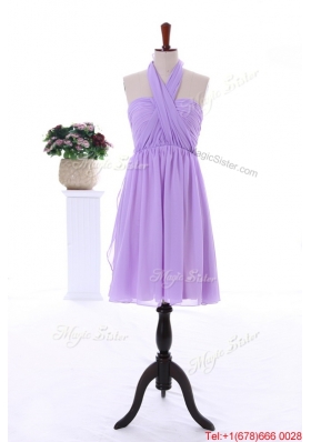 2016 Custom Made Empire Prom Dresses with Ruching in Lavender