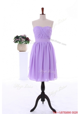 2016 Custom Made Empire Prom Dresses with Ruching in Lavender