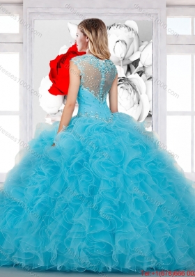 2016 Elegant Puffy Straps Sweet 16 Dresses with Beading and Ruffles