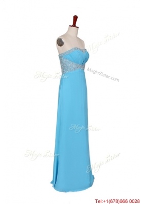 2016 Fall Empire Strapless Prom Dresses with Beading in Baby Blue