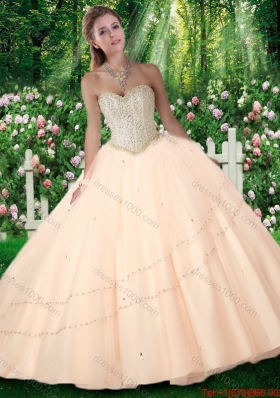 2016 New Style Puffy Sweetheart Beading Quinceanera Gowns