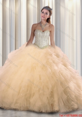 2016 New Style Sweetheart Beading Quinceanera Dressesin Champagne