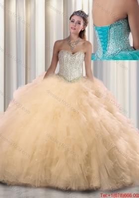 2016 New Style Sweetheart Beading Quinceanera Dressesin Champagne