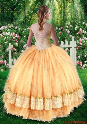 2016 Pretty Ball Gown Sweet Sixteen Dresses with Beading and Appliques