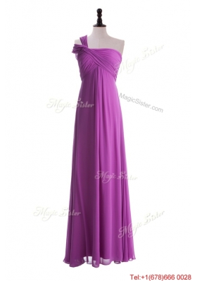 Beautiful  Empire One Shoulder Prom Dresses with Ruching
