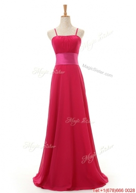 Beautiful  Spaghetti Straps Long Red Prom Dress for 2016