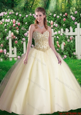 Cheap Ball Gown Sweetheart Quinceanera Dresses in Champagne