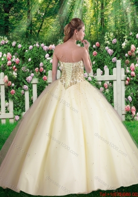 Cheap Ball Gown Sweetheart Quinceanera Dresses in Champagne