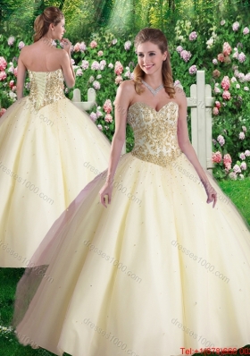 Cheap Ball Gown Sweetheart Quinceanera Dresses in Champagne