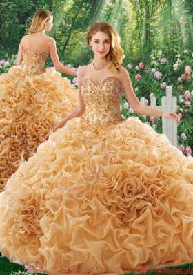 Elegant Brush Train Appliques Quinceanera Dresses for 16 Brithday Party