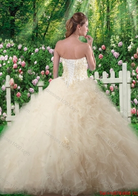 Elegant Champagne Sweet 16 Dresses with Beading and Ruffles