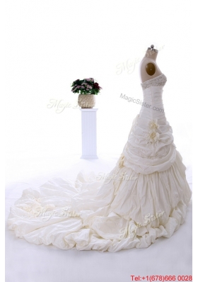 Great Classical Court Train Wedding Dress with Beading