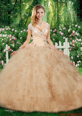 Hot Sale Ball Gown Quinceanera Gowns with Beading and Ruffles